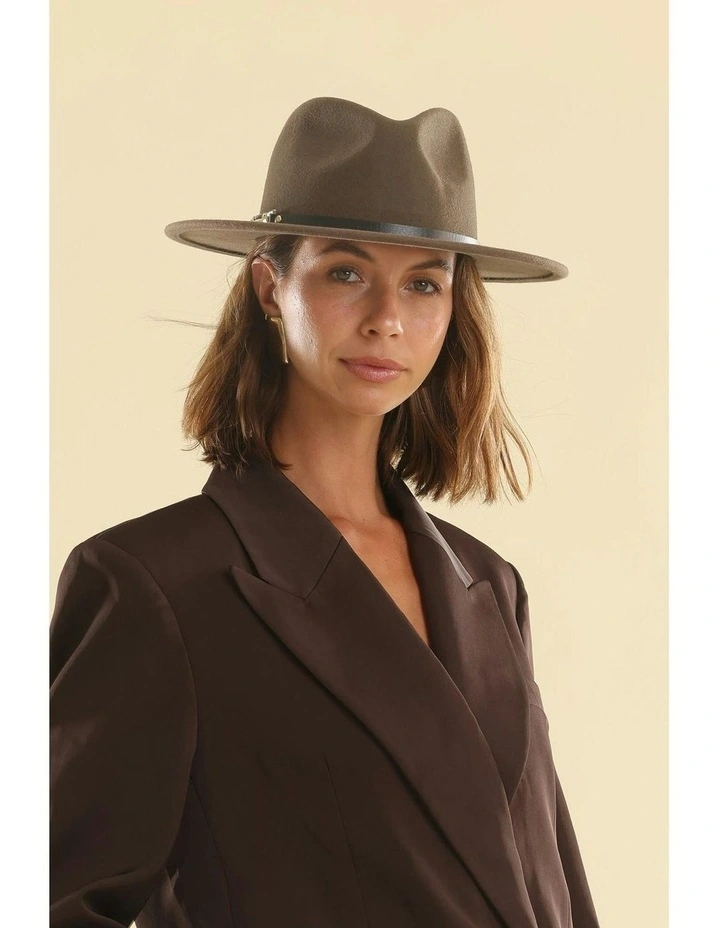 Soraya Wool Fedora in Brown image 4