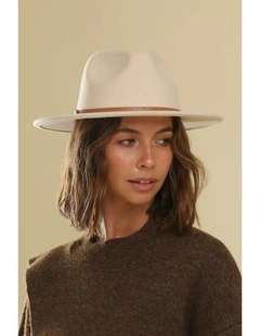 Dove Wool Fedora in Beige