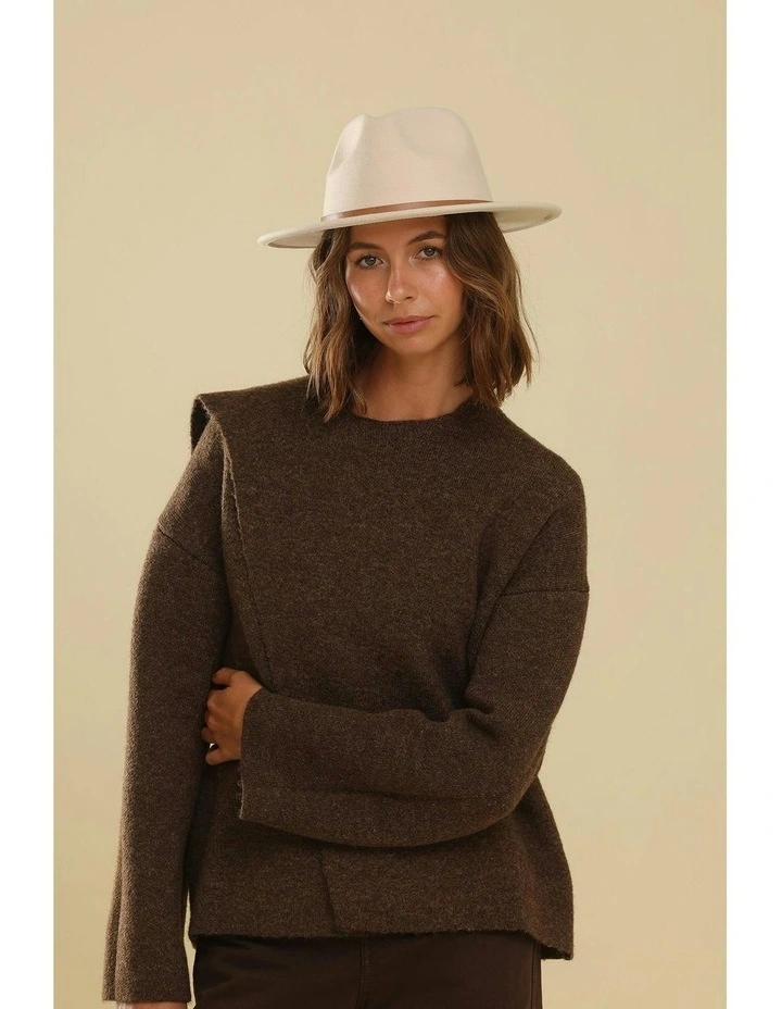 Dove Wool Fedora in Beige image 2