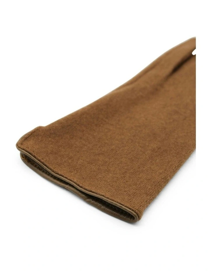 Valentina Wool Blend Gloves in Beige Brown image 5