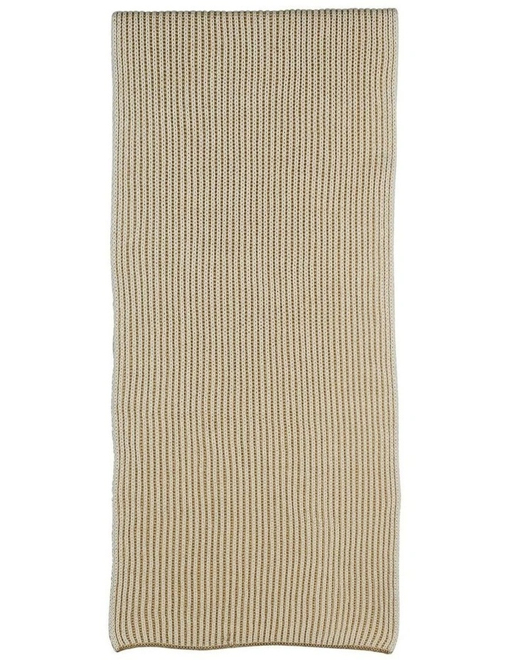Sarina Rib Knit Scarf in Beige image 3