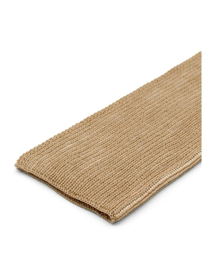 Sarina Rib Knit Scarf in Beige image 6