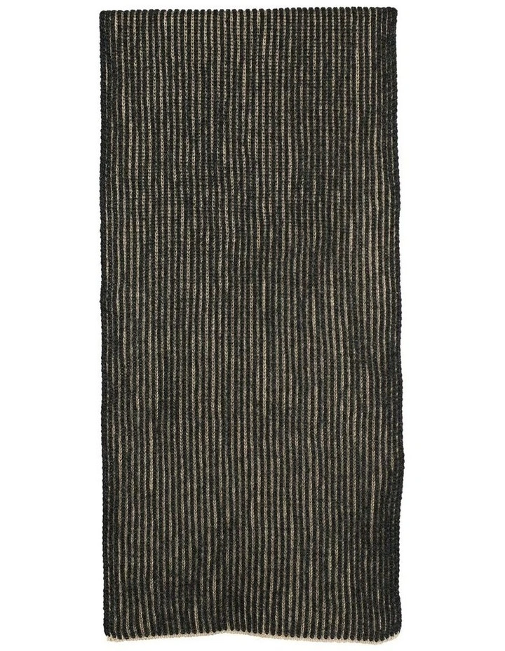 Sarina Rib Knit Scarf in Black image 1