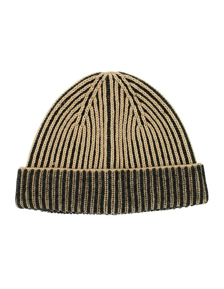 Sarina Ribbed Knit Beanie in Black image 1