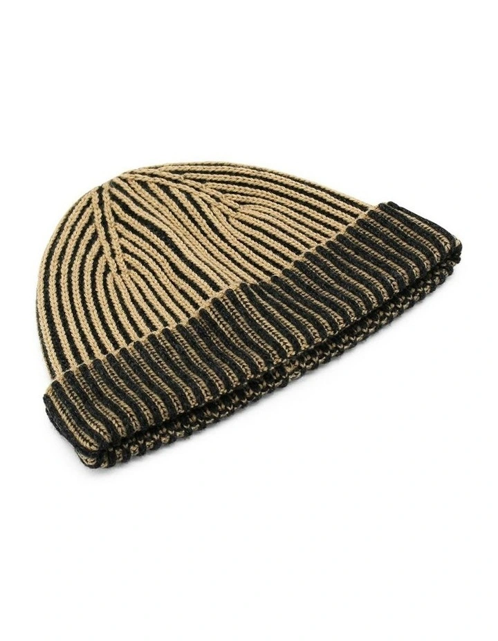 Sarina Ribbed Knit Beanie in Black image 3