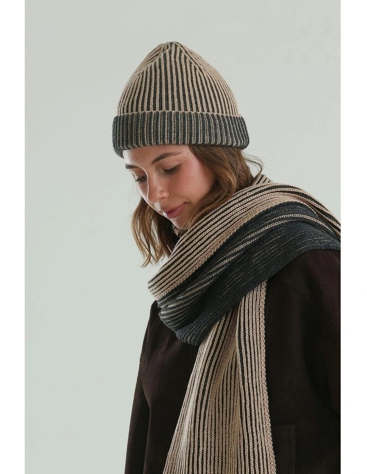 Sarina Ribbed Knit Beanie in Black image 6