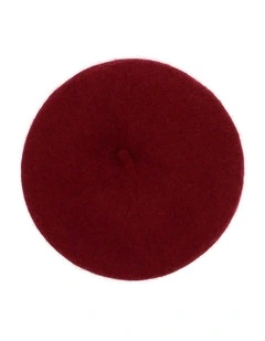 Lisa Wool Beret in Burgundy Red
