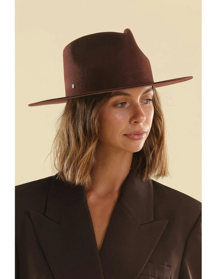 Amelia Wool Fedora in Brown image 2