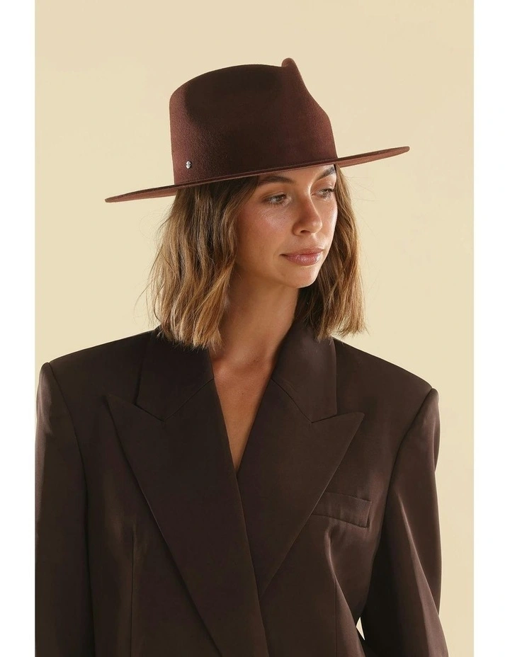 Amelia Wool Fedora in Brown image 4