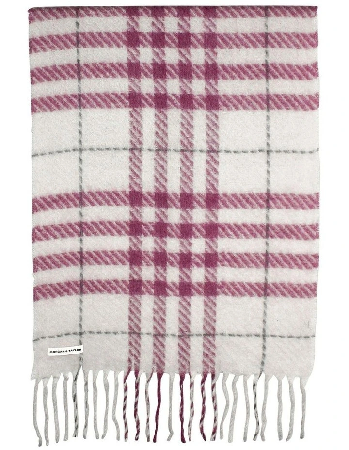 Hallie Scarf in Pink & Beige Check image 1