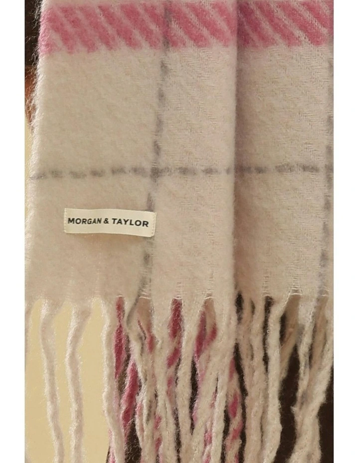 Hallie Scarf in Pink & Beige Check image 7