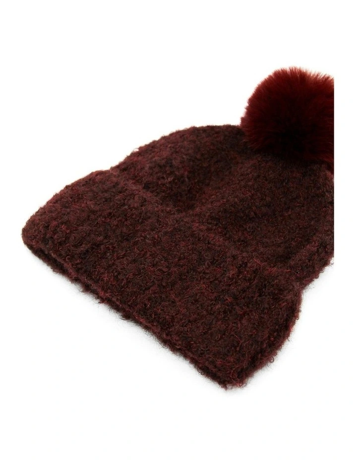 Elsie Boucle Beanie in Burgundy Red image 5