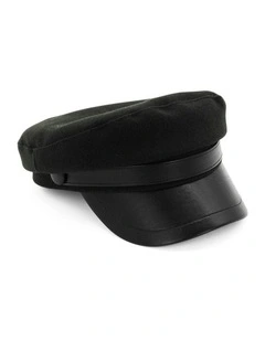Keira Paper Boy Cap in Black