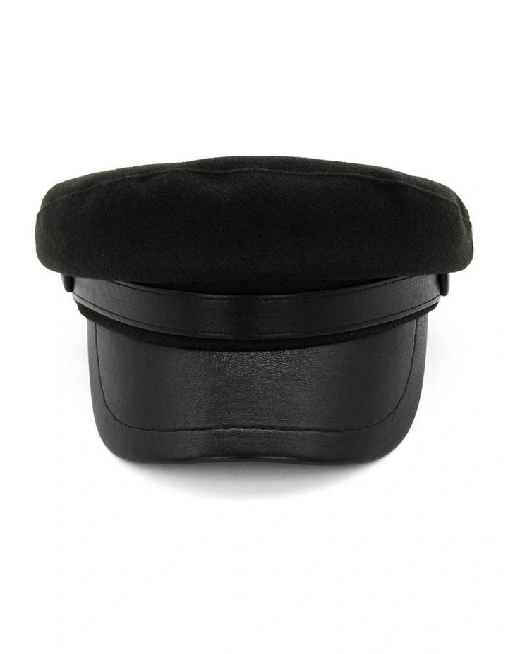 Keira Paper Boy Cap in Black image 3