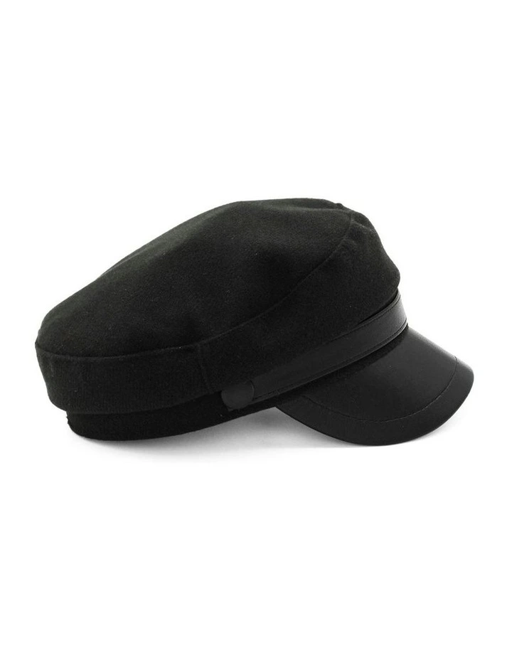 Keira Paper Boy Cap in Black image 5