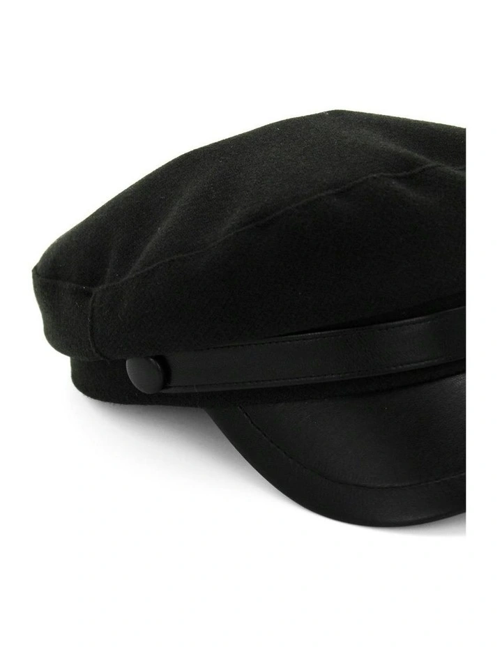 Keira Paper Boy Cap in Black image 7