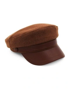 Keira Paper Boy Cap in Brown