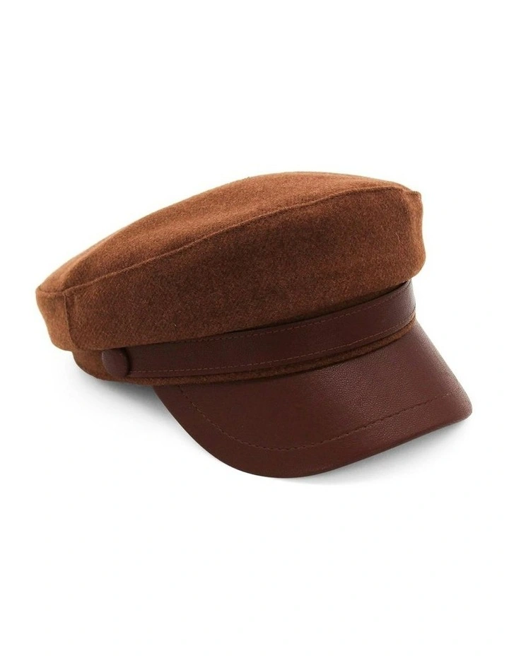 Keira Paper Boy Cap in Brown image 1