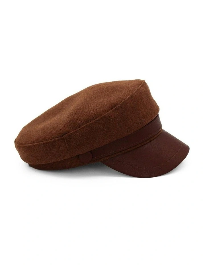 Keira Paper Boy Cap in Brown image 5