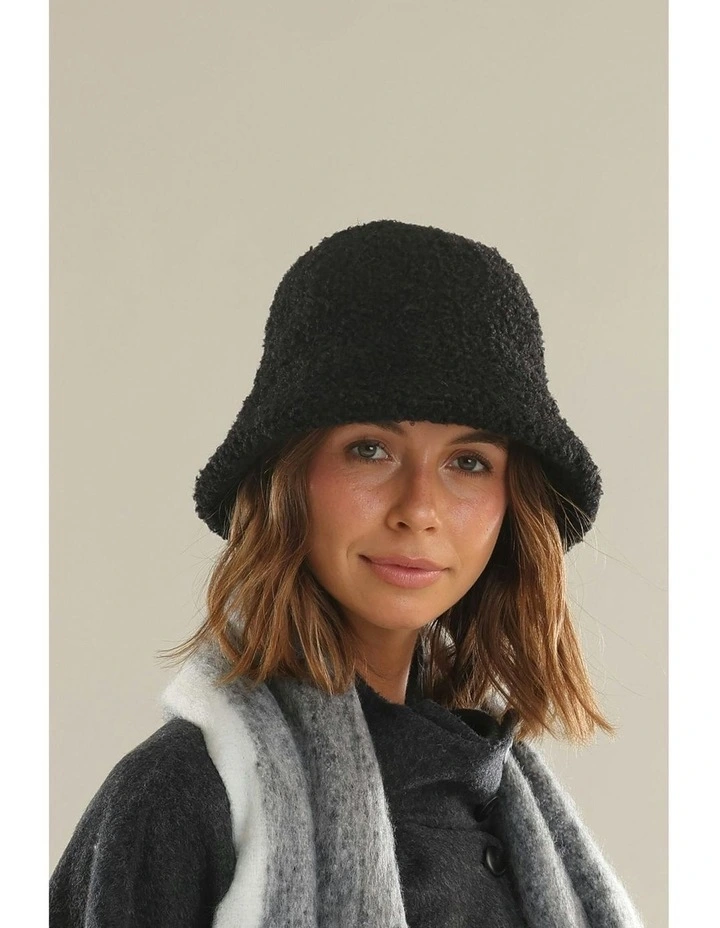 Montana Teddy Cloche Hat in Black image 2