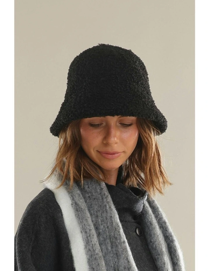Montana Teddy Cloche Hat in Black image 5