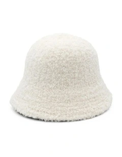 Montana Teddy Cloche Hat in White Cream