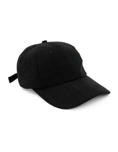 Corey Cord Cap in Black
