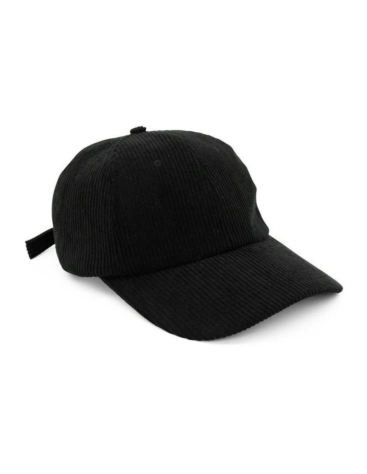 Corey Cord Cap in Black image 1