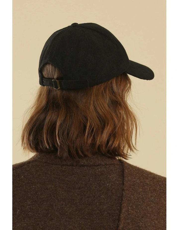 Corey Cord Cap in Black image 4