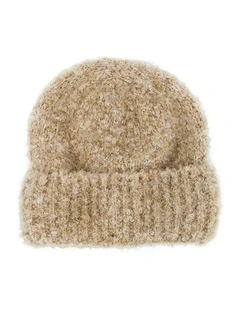 Freya Boucle Beanie in Beige