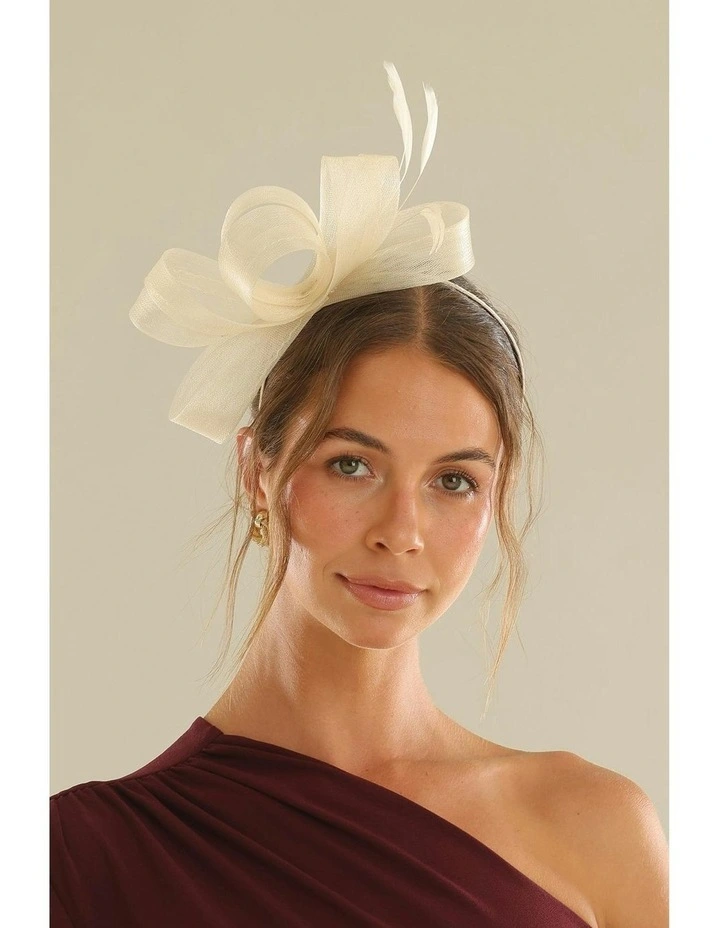 Nyla Fascinator in Beige image 2