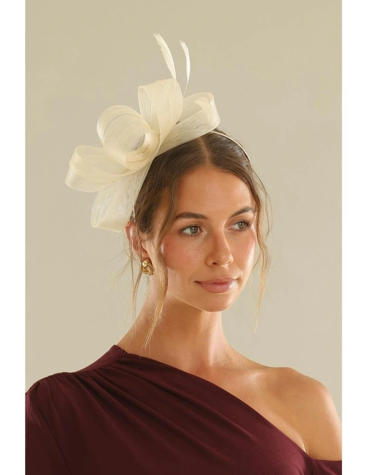 Nyla Fascinator in Beige image 4