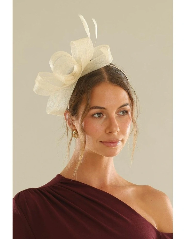 Nyla Fascinator in Beige image 7