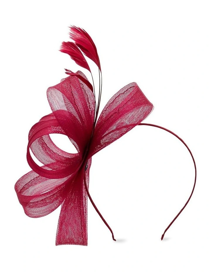 Nyla Fascinator in Burgundy Red image 3