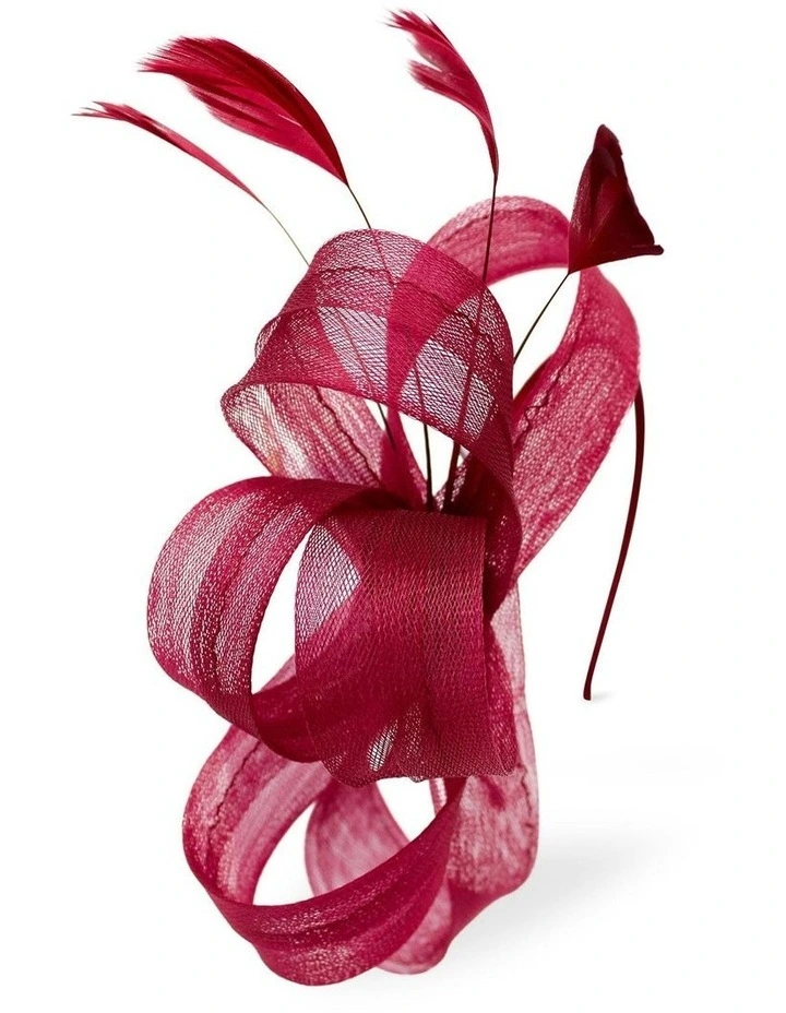 Nyla Fascinator in Burgundy Red image 5