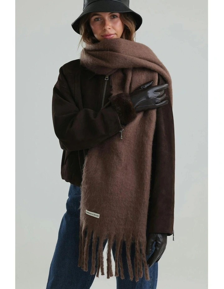 Gia Faux Leather Gloves in Brown image 4