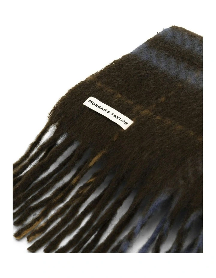 Hallie Scarf in Chocolate Brown Check image 5