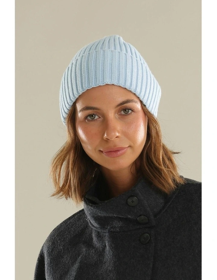 Mia Wool-Blend Beanie in Pale Blue image 4