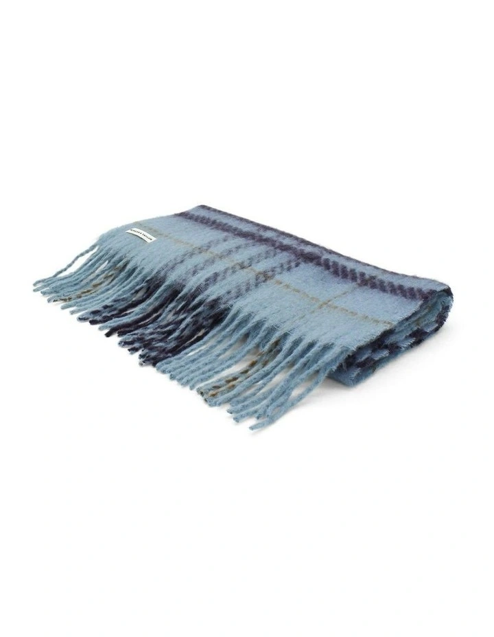 Hallie Scarf in Blue & Brown Check image 4