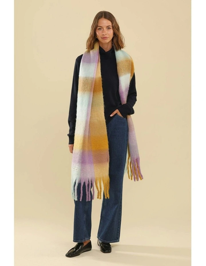 Emma Chunky Check Scarf in Multi image 3