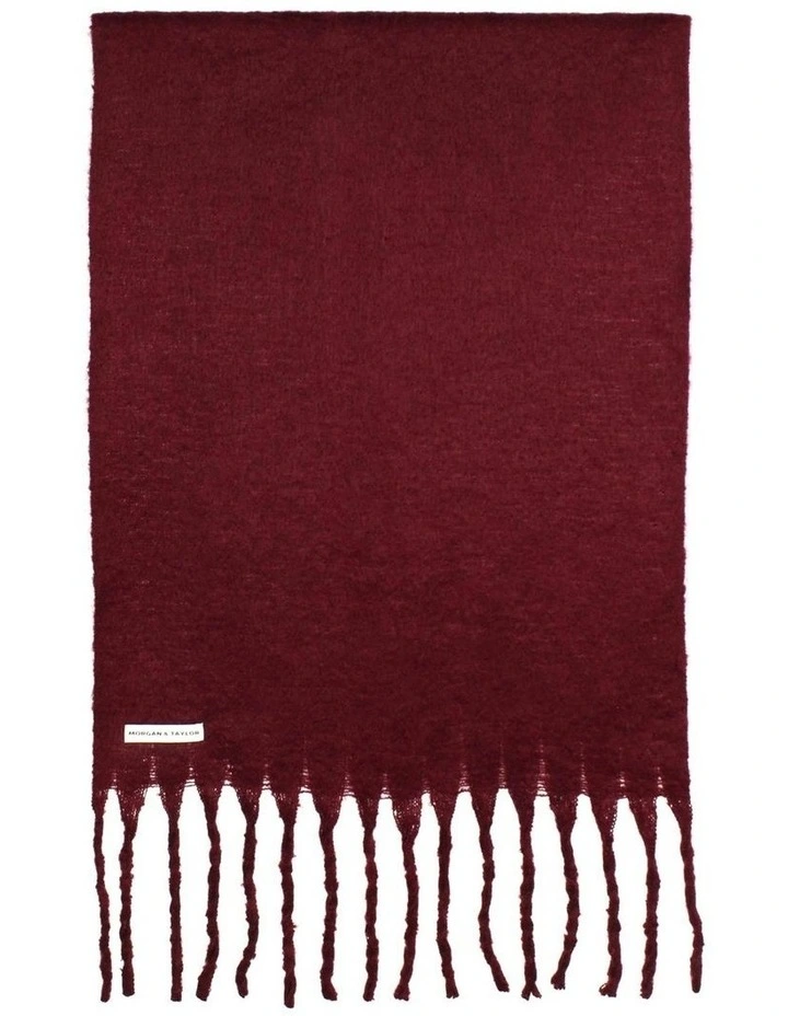 Ella Woven Scarf in Burgundy Red image 1
