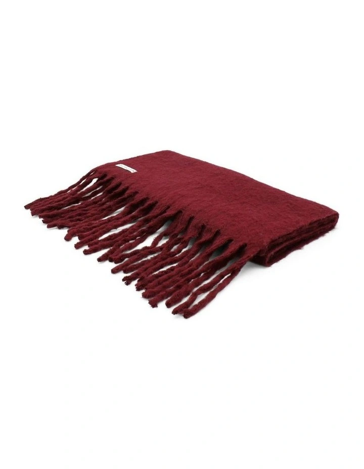 Ella Woven Scarf in Burgundy Red image 4