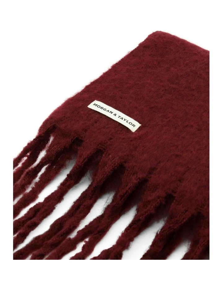 Ella Woven Scarf in Burgundy Red image 6