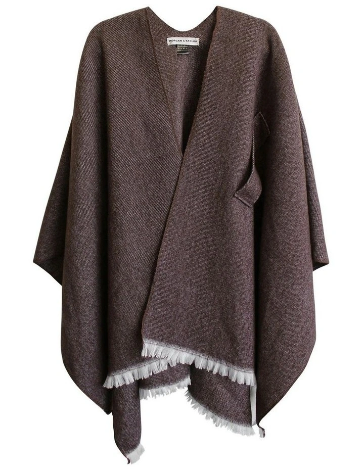 Concetta Poncho in Brown image 3