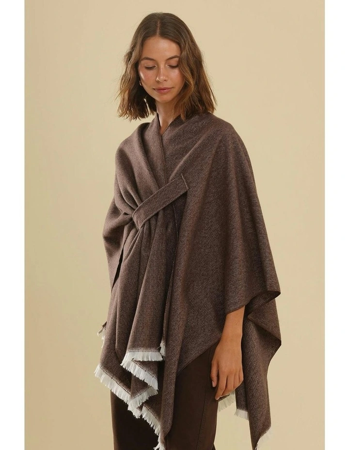 Concetta Poncho in Brown image 4