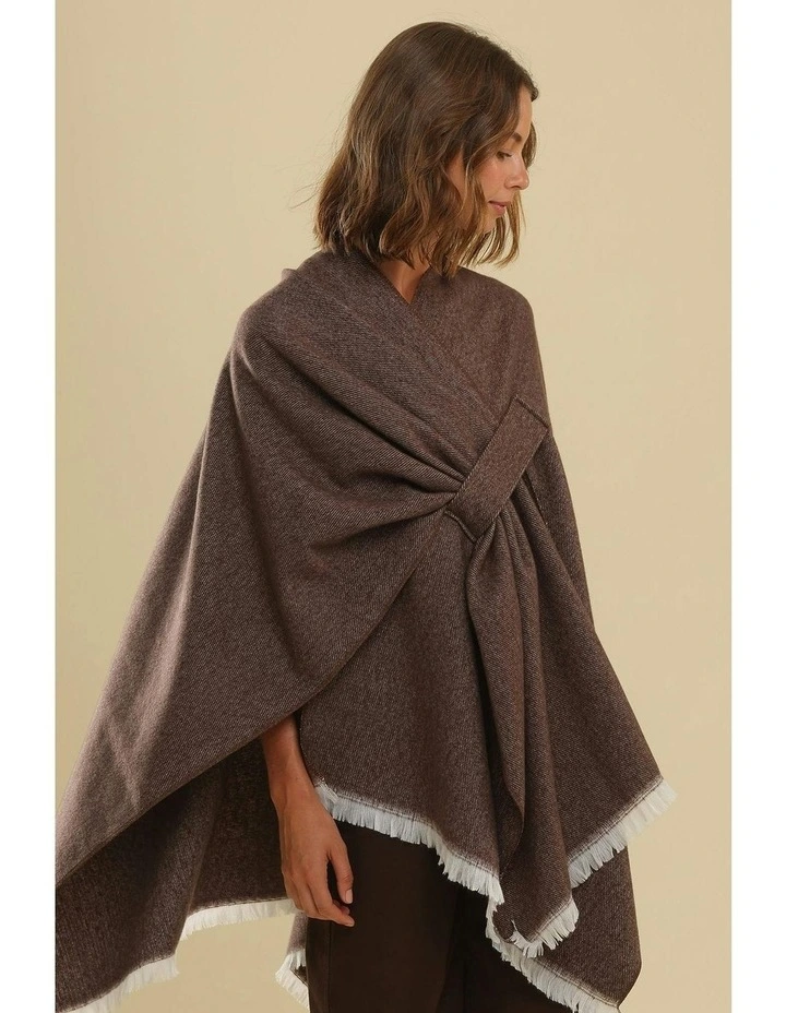 Concetta Poncho in Brown image 6