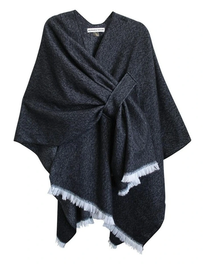 Concetta Poncho in Black image 1