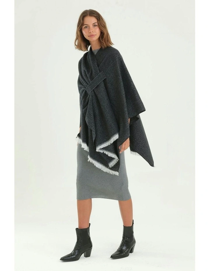 Concetta Poncho in Black image 2