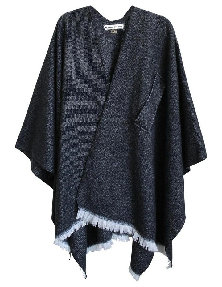 Concetta Poncho in Black image 3