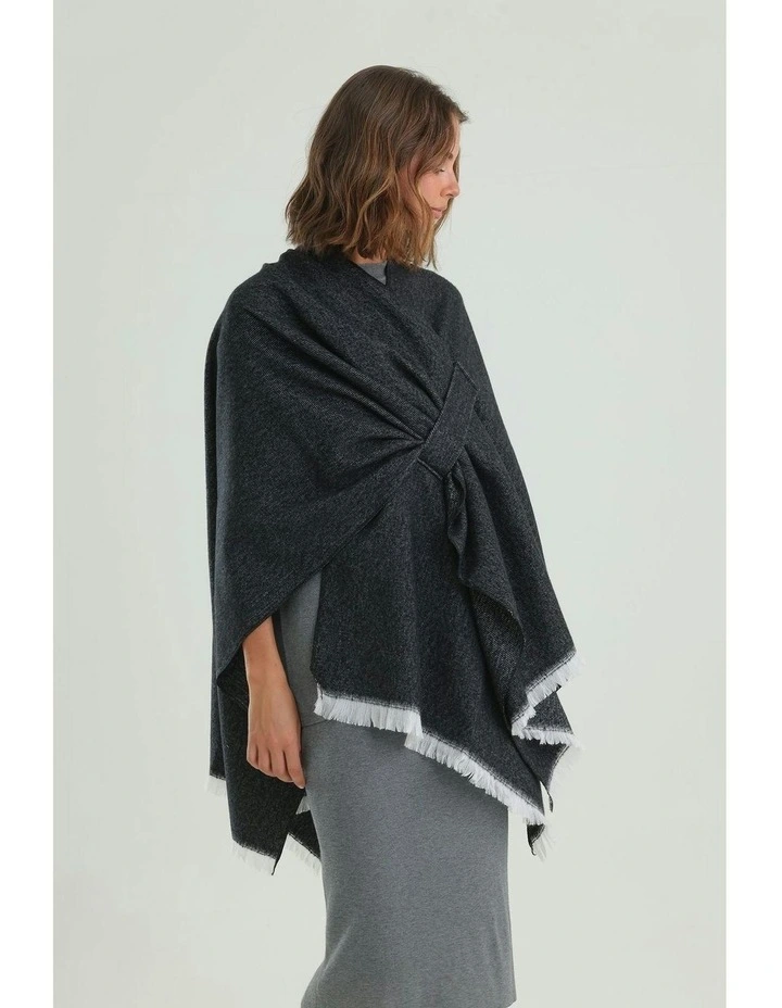 Concetta Poncho in Black image 4